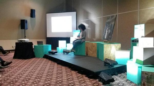 ADInitiative's tweet photo. Sundus Abdul Hadi, a multimedia artist tells her art journey story. #ADILounge http://t.co/8CBJTizcKY