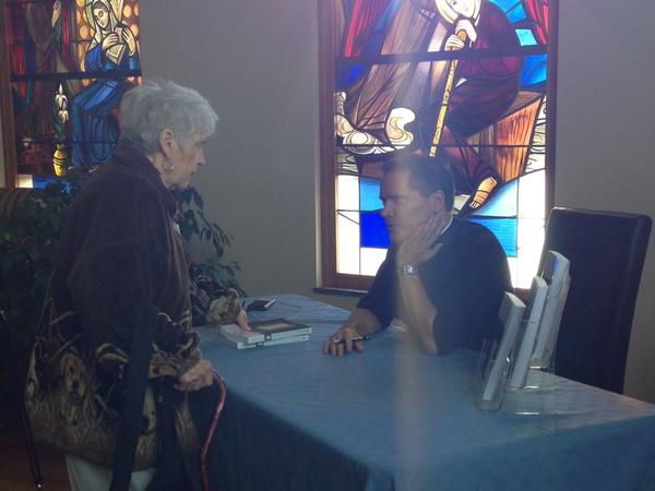AureaSadi's tweet photo. @FJMallon book signing - Divine Renovation Serious business! http://t.co/znKaFStx2l