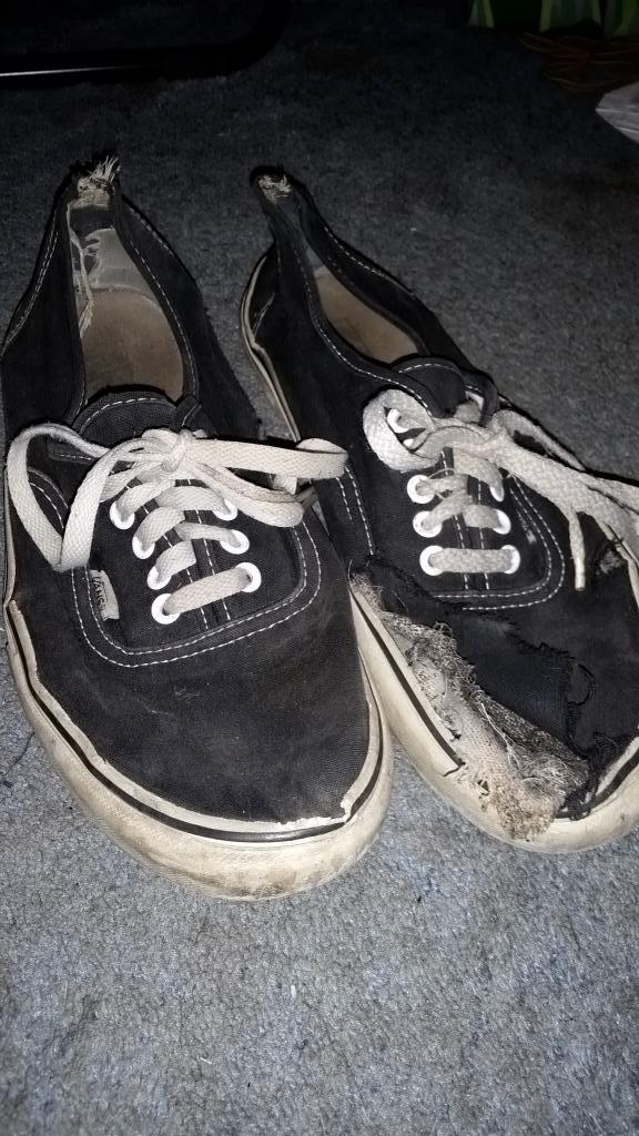 worn vans shoes