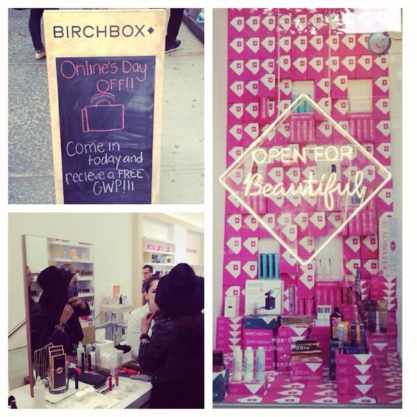 GlamSquad's tweet photo. GLAMSQUAD makeup touch-ups at the #BirchboxSoHo to celebrate #OnlinesDayOff with @birchbox @Bonobos, @RenttheRunway! http://t.co/WQO9AXrRAm