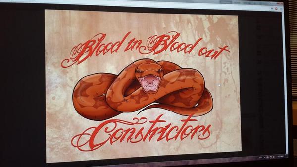 2ndbiteDraw's tweet image. Doing stefan hes's logo. Blood in blood out constrictors. Check our portfolio at 2ndbitedraw.com. #reptiles