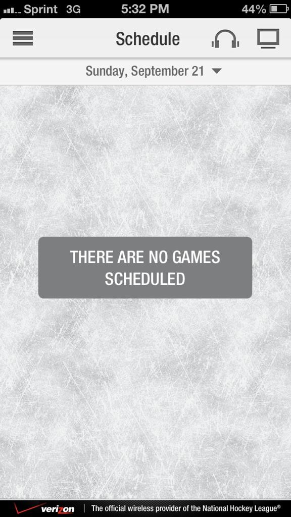 JulieRobenhymer's tweet photo. There are five #preseason @nhl games tomorrow, but not according to the #nhl app #whatgives #informationaddict http://t.co/sYE58bUtGo