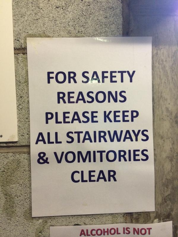 themickcooper's tweet photo. Saw this at the Tranmere game earlier... What exactly is a "Vomitory"? http://t.co/MytS6XwFA0