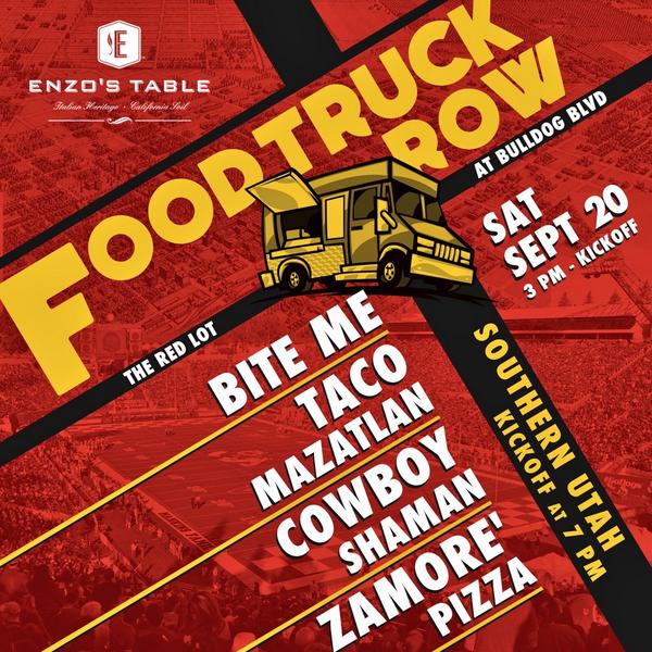 EATmobile_'s tweet photo. #RedWave... Check out the Food Trucks over Fresno State's #BulldogBlvd from 3pm-Kickoff!! #EnzosTableFTR #GoDogs http://t.co/mU4XErdnRJ