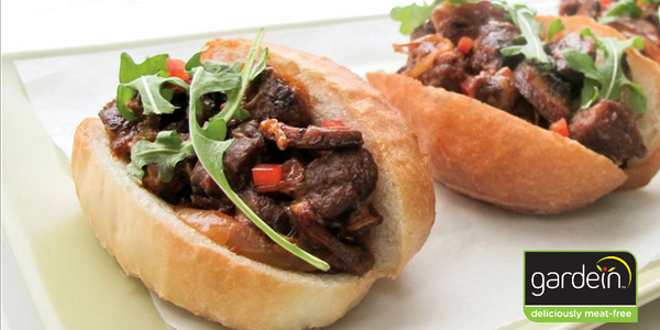 gardein's tweet photo. #Steakless sandwich + #collegefootball = PERFECT saturday! #BooYah Recipe-> http://t.co/sQYU0dX5gX http://t.co/xBs50d76Vj