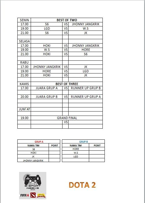 gsw_2014's tweet photo. selamat pagi, mimin mau bagiin jadwa dota 2 nihh, persiapin team kalian ya guys :) http://t.co/UoV5RTGsf1