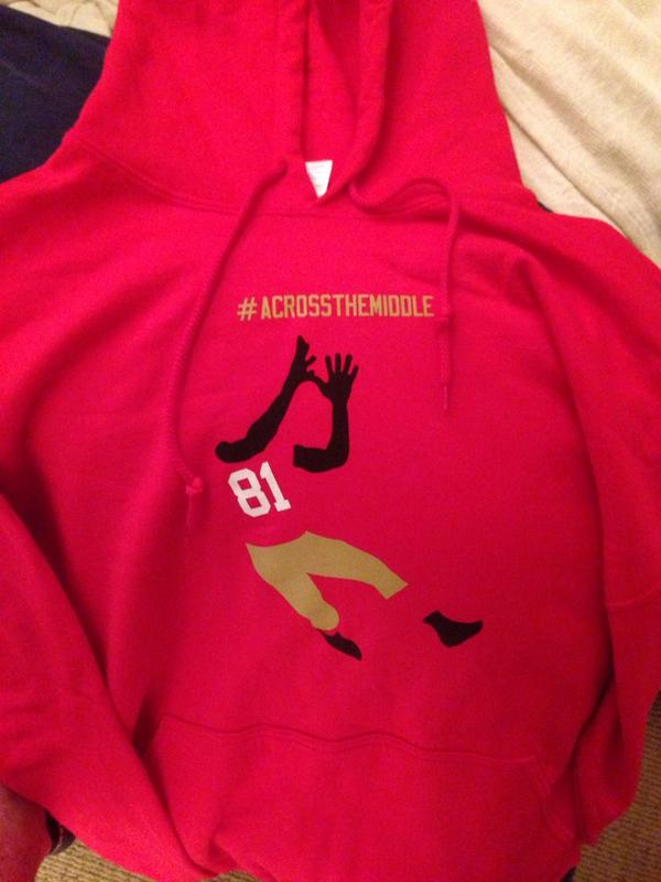 sztimko's tweet photo. .@AnquanBoldin I got my #AcrossTheMiddle hoodie today! Just in time for Sunday. #Ninernation http://t.co/zgqziGNcsw