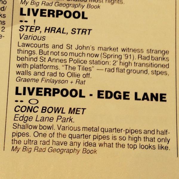 lostartshop's tweet image. Ah the good ole #RadMag spot guide!! #Spring91. The Edge Lane bowl is due to be demolished anytime now and the me...