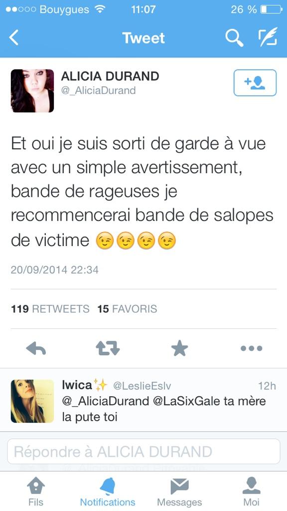 EddyLaville's tweet photo. @_AliciaDurand ta vraiment de la confiance en toi pour parler comme sa je me ferais vite oublier a ta place. #salpute http://t.co/spNpntrjRN