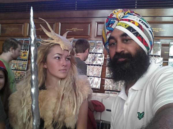 PlymouthChaz's tweet photo. That turban is amazing!!! #devcon14 http://t.co/wm6QNX5t2u