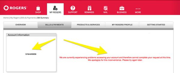 kinnon's tweet image. @rogershelps Well. Only if you think this is your site working properly. #TechGeniuses