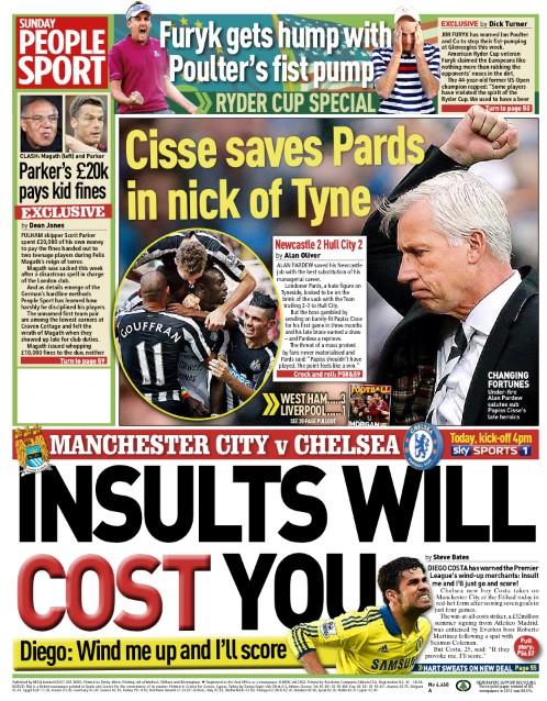 PeopleSport's tweet photo. Back page of today's paper http://t.co/wZ3My1rTv5