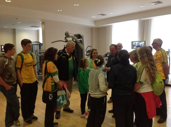 officialdonegal's tweet photo. President of the GAA meets members of Fanad Gaa and the family of Paddy Shiels http://t.co/KO87N66POy