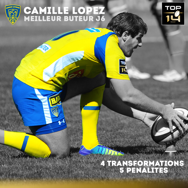 #TOP14 - J6 | La journée est terminée, on fait les comptes ► Meilleur buteur: <a href="/Lopezcamille64/">Lopez Camille</a> de l'<a href="/ASMOfficiel/">ASM Rugby</a>