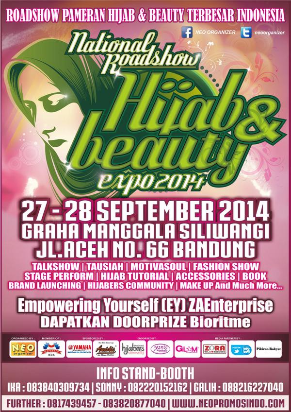 infobdg's tweet photo. Datang yuk! Pameran Hijab &amp; Beauty Terbesar di Indonesia @hijabbeautyexpo 27-28/9/14 at Graha Manggala Siliwangi http://t.co/pD2mDsvR8m