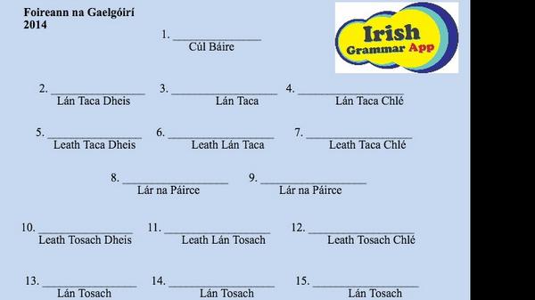 IrishGrammar's tweet photo. A lán gaelgóirí ag imirt inniu. Seol isteach bhur rogha! http://t.co/s7Df0aeDuf