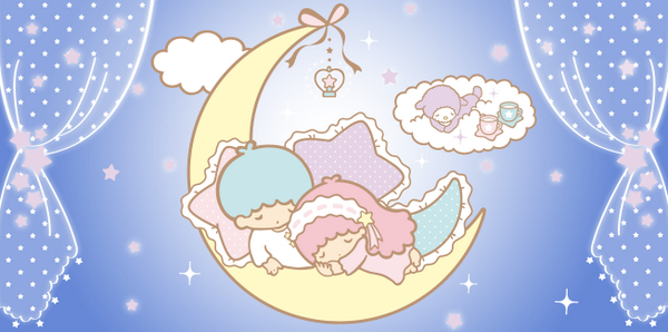 1boy 1girl star (symbol) closed eyes crescent moon sleeping pink hair  illustration images