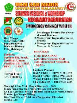 Pengen tau info seminar dan workshop kegawatdaruratan sar medis unmal?Stay tune at Radio Beoli 101,9 FM <a href="/20/">20</a>.00 WIB