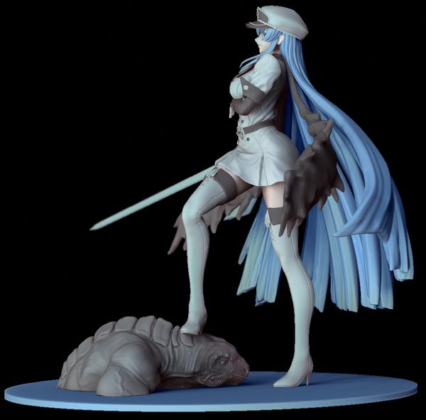 アカメが斬る エスデス フィギュア ガレキ スタチュー 塗装済み完成品