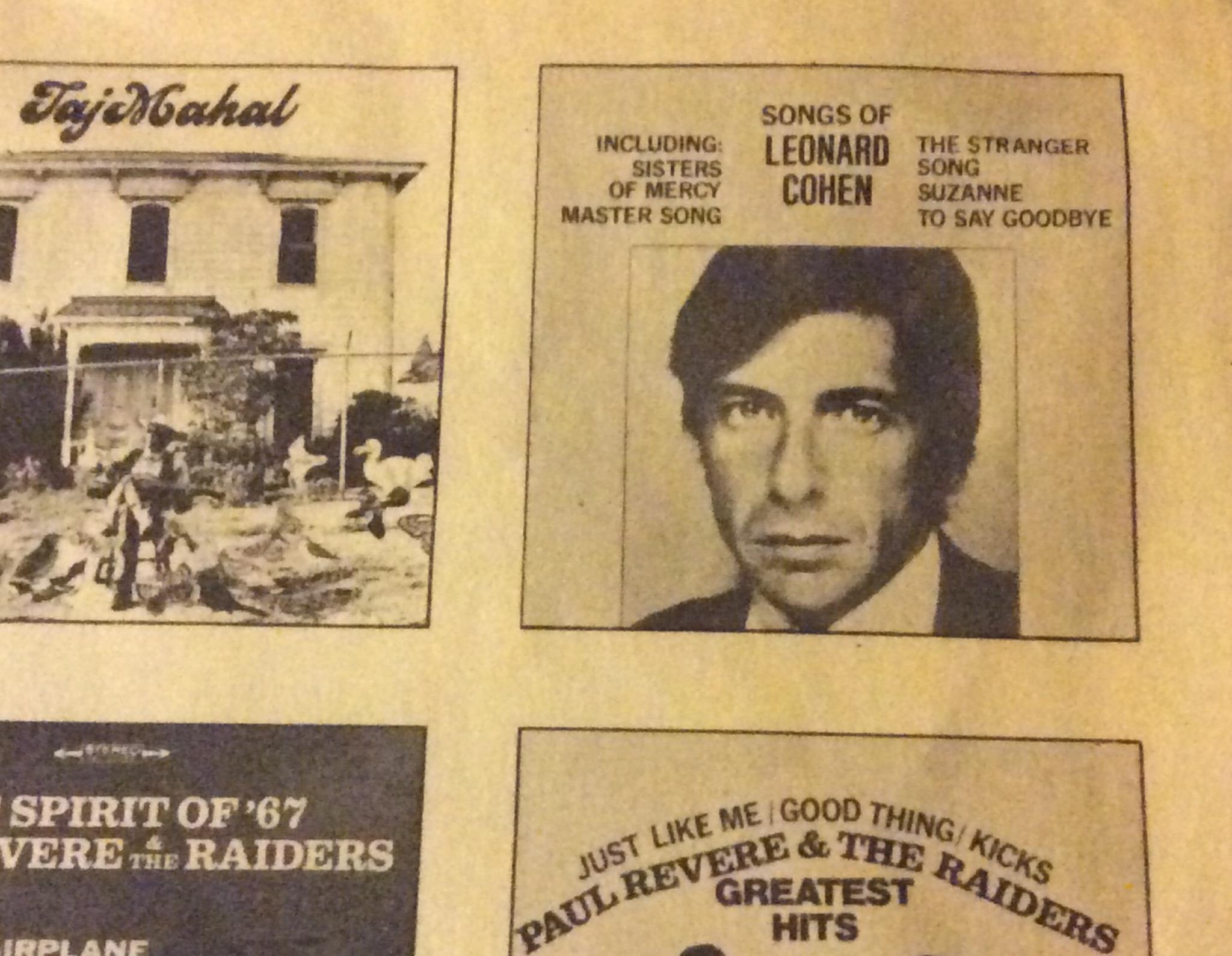 Happy 80th birthday to Mr. Leonard Cohen, paying his rent every day in the Tower of Song.  