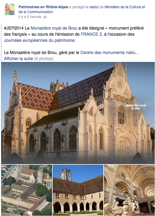 LANDIXMILLE's tweet image. #MHRhonealp #JEP2014 #France2 patrimoinesenrhonealpes.fr/?notice=6 | Le monastère royal de Brou, monument préféré des Français