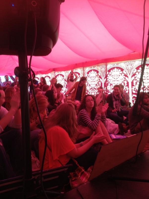 Crowd go mad for Helen's Sasquatch poem  <a href="/SnWtweets/">Spoke 'n' Word</a> <a href="/wisewordsfest/">Wise Words Festival</a>