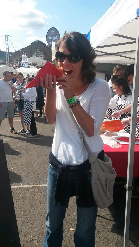 RandomzSF's tweet image. Our very own Anna enjoying one of our wraps @afoodfestival