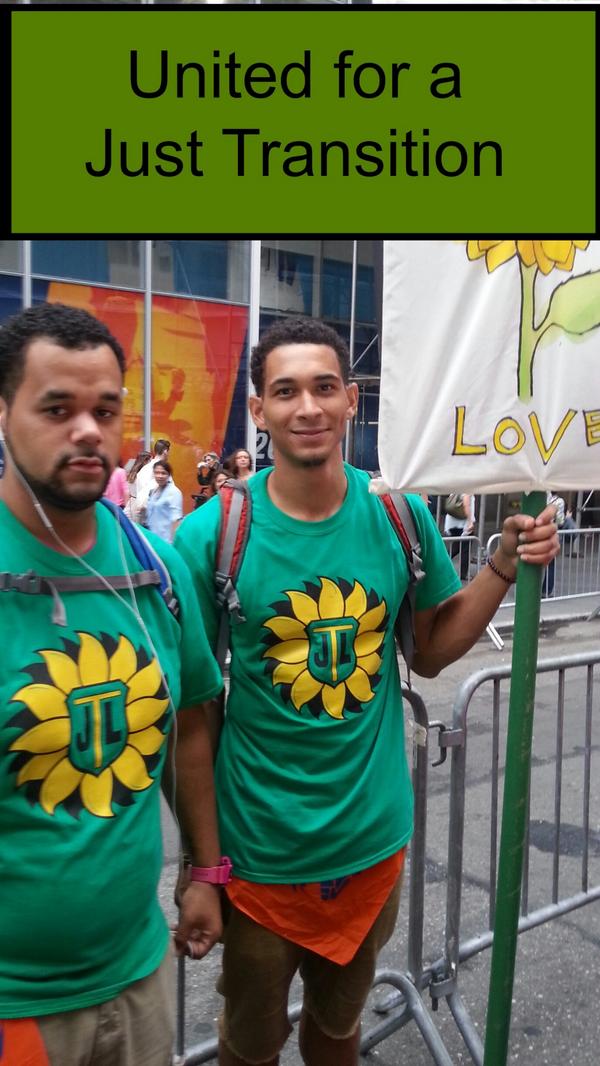 GAIAnoburn's tweet photo. At #PeoplesClimate calling for a #JustTransition. #ourpower #DNclimate http://t.co/JKvqWu4Zn3