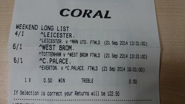 Banterish's tweet photo. Banter's bets @Coral http://t.co/NbkiDMglPQ