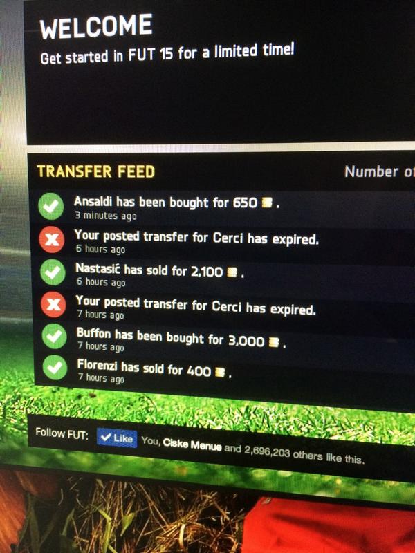 StijndeSmet3's tweet photo. @EASPORTSFIFA dear ea,
My cerci is gone how is this possible?? http://t.co/5B9iNgyXzE