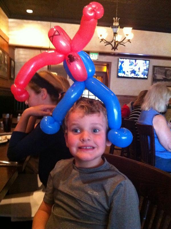 Joeylosrox's tweet photo. Random 6th grade balloon girl walks in and asks if I want a balloon. I of course asked for Spider-Man! http://t.co/O5z84IuUQB