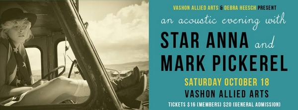 DebraHeesch's tweet photo. Acoustic evening w/  STAR ANNA &amp; MARK PICKEREL, Oct 18th at Vashon Allied Arts! @staranna @mtpickerel @VashonArts http://t.co/X4MPhTZffG