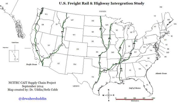 drwaheeduddin's tweet photo. .@USDOT #NCITEC Supply Chain Project #NAFTA corridors:
Sep 2014 Map created by #OleMiss CAIT RAs
Thanks Seth Cobb http://t.co/TYDjZLWcLH