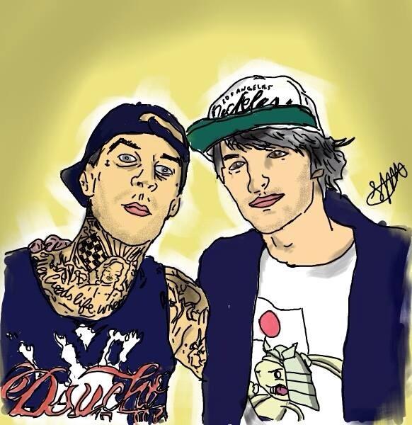 artblink182's tweet photo. Travis and Dave. @davedays is an YouTuber and likes blink-182 a lot. Any fans out there? http://t.co/nAvzQvNPce