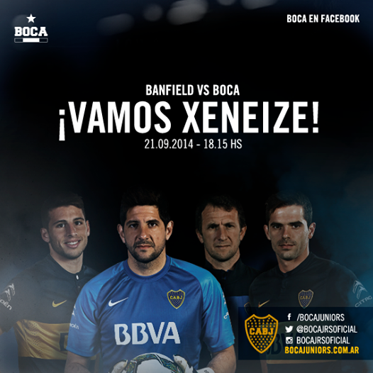 BocaJrsOficial's tweet photo. ¡Y dale #Boca, dale! Hoy, a las 18:15, Boca visita a Banfield, por la fecha 8, y va por una nueva victoria. http://t.co/MYskhfJv0x