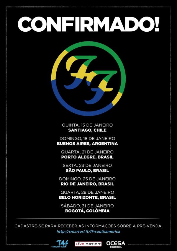 foofighters's tweet image. See you in January! Remember to sign up smarturl.it/ff-southamerica to receive pre-sale information coming VERY soon.