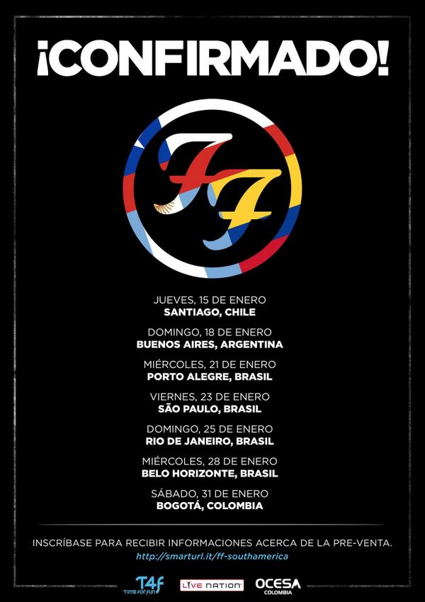 foofighters's tweet image. See you in January! Remember to sign up smarturl.it/ff-southamerica to receive pre-sale information coming VERY soon.