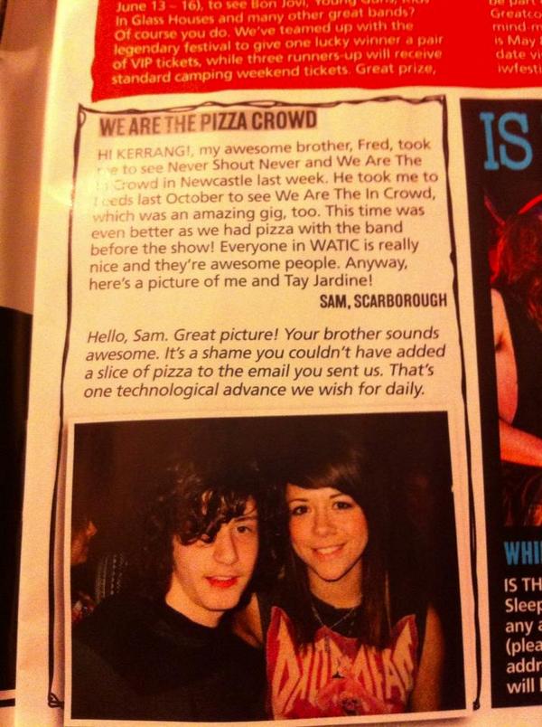 samtommanson's tweet photo. @TayJardine i bet you didnt know i was in Kerrang! mag with you ahaha http://t.co/jTTIkegI7c