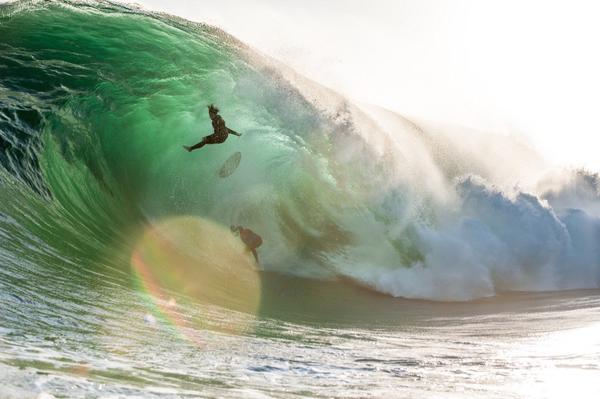 Wakesurfers's tweet photo. Epic Snapshot: Brad Domke and @markmathewssurf riding the mutant slab - the Right! #VirtualRealitySurf #braddomke http://t.co/NRr356hYec