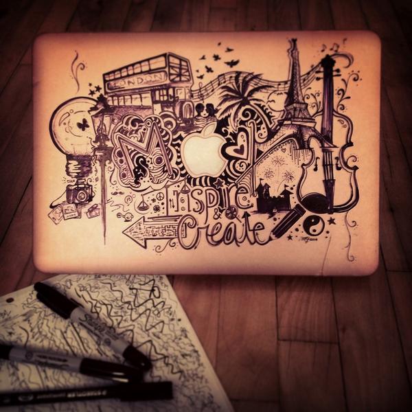 xoeyz's tweet photo. This evening I felt a bit more artistic. Follow me on instagram: mxlovee #freehanding #mac #case #apple #art http://t.co/KFrLt74Hn5