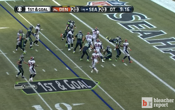 BleacherReport's tweet photo. BEAST MODE WINS IT IN OT! Seattle 26, Denver 20 http://t.co/JvACzB2CLO