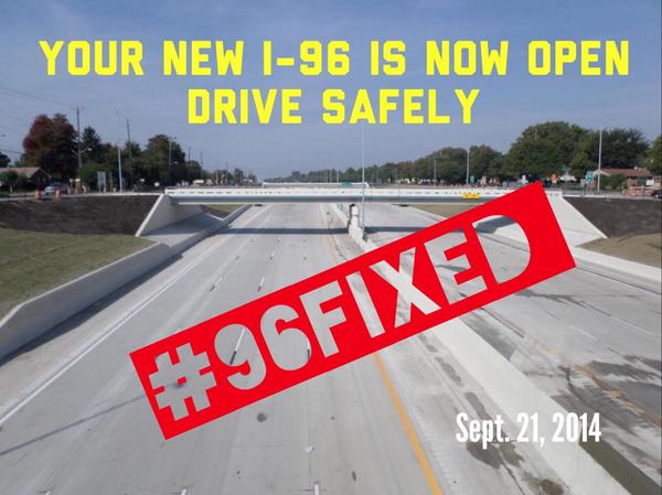 neoprime33's tweet photo. YES!!! "@96Fix: #96fixed. Officially, it just opened to traffic. #roadtrip http://t.co/sDmqWJsWm6"