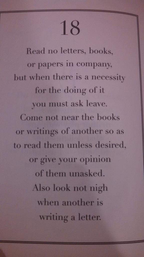 PoliticalMiss's tweet image. George Washington's Rules of Civility &amp;amp; Decent Behavior: Day 18. #LiveByIt #BeProper #Manners