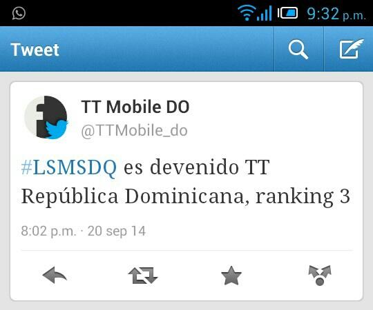 xiomifrias's tweet photo. Miren @michaeljacobo @jcheco59 @tami352 @patciacosta @AlanFernandezm ... fuímos #TT desde ayer con #LSMSDQ :) http://t.co/hE1AKkQG29