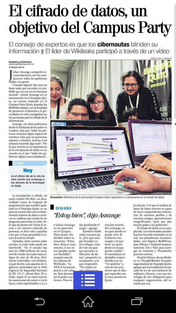 GiaEspinoza's tweet photo. El cifrado de datos, uno de los objetivos del #CPQuito4: http://t.co/IIwL2mzocM http://t.co/jtaBkNYJKp #EnqriptaQuito http://t.co/OuG0O4Mvo5