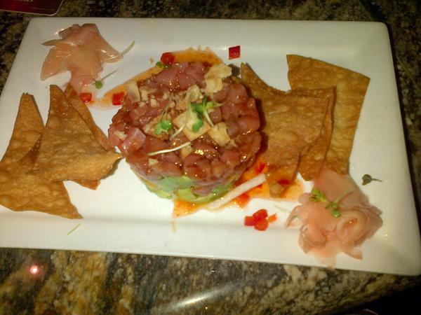 BGrantling's tweet photo. Another raw fish dish....mahi tower @beerco. http://t.co/KxMrwiXC2w