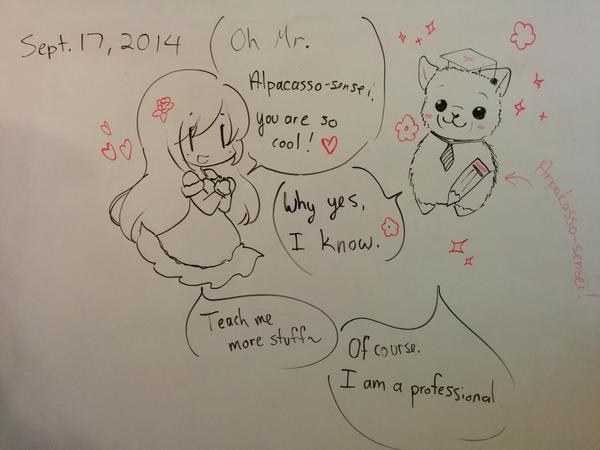 I got a giant whiteboard from work so I've been doing almost daily doodles on it. 