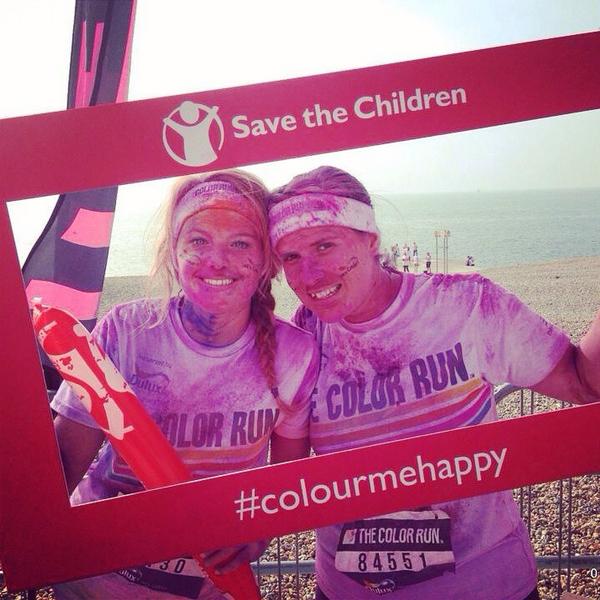 Lottafrances's tweet photo. #TheColorRun #colourmehappy #savethechildren @LHM_UK http://t.co/ri0fhxQBc3