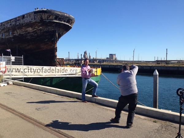 gripsetbetta's tweet photo. Watch this space to find out what this is all about. #photoshoot #PortAdelaide #GripsetBetta #windy #floatingaway http://t.co/UL1wDqg7LT