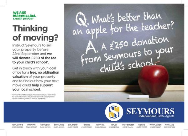 seymours_estate's tweet image. Last day of our #BackToSchool campaign. Instruct us before 5.30pm today and we'll give £250 to your child's school.
